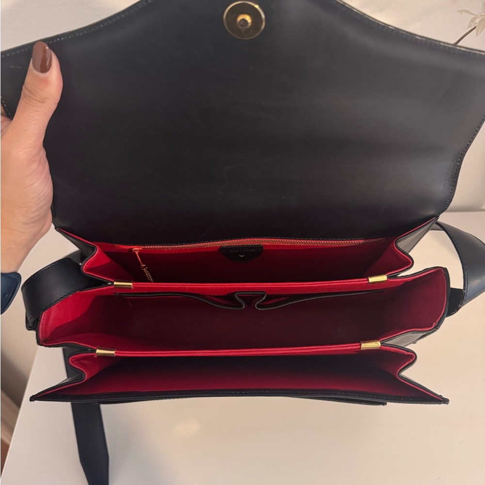 Vintage Celine Satchel/Shoulder Bag in Dark Navy Blue - Picture 6 of 13